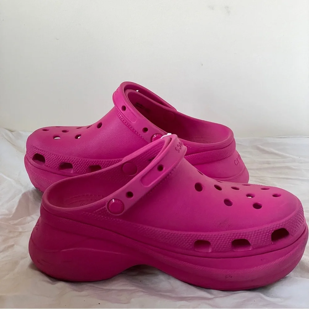 Crocs Classic Bae Clog BarbieCore Pink Platform Womens Festival Cartoon Comicon